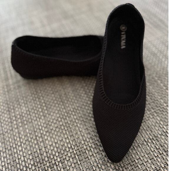 VIVAIA Aria Pointed-Toe Water Repellent Ballet Flats EU36/ US 5.5 Black Preppy - Picture 1 of 6